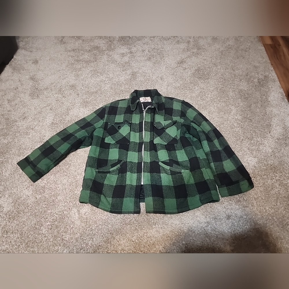 WEATHERGUARD By SHANE Buffalo Plaid Soloff Hunter Jacket Barn Coat vtg mens